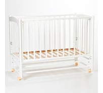 Детская кровать Mr Sandman Pocket Base 120x60 см, с маятником, из массива бука, от 0 до 5 лет, белый MRSPTB-01