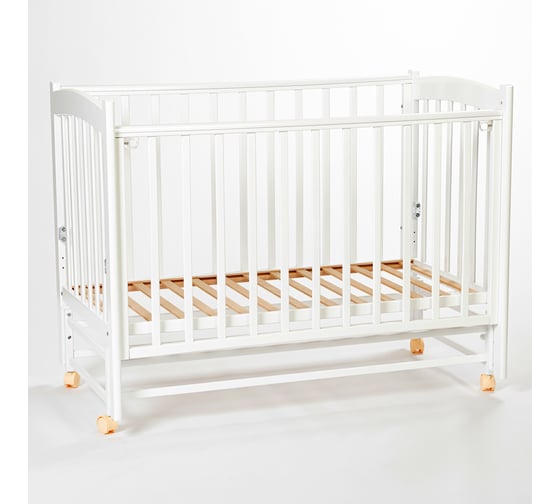 Детская кровать Mr Sandman Pocket Base 120x60 см, с маятником, из массива бука, от 0 до 5 лет, белый MRSPTB-01