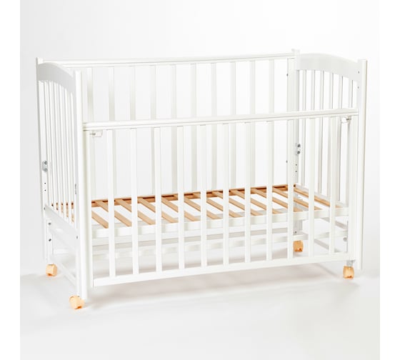 Детская кровать Mr Sandman Pocket Base 120x60 см, с маятником, из массива бука, от 0 до 5 лет, белый MRSPTB-01