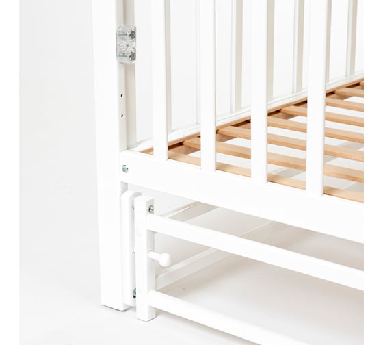 Детская кровать Mr Sandman Pocket Base 120x60 см, с маятником, из массива бука, от 0 до 5 лет, белый MRSPTB-01