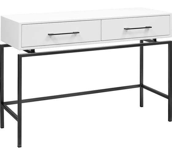 Консоль GreenWeen KARIN 1100x400x800, черный каркас, верх МДФ, цвет SNOW WHITE, 2 ящика GW-KONS-KARIN-1100B-SW 1