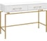 Консоль GreenWeen KARIN 1100x400x800, золотой каркас, верх МДФ, цвет SNOW WHITE, 2 ящика GW-KONS-KARIN-1100G-SW 1