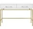 Консоль GreenWeen KARIN 1100x400x800, золотой каркас, верх МДФ, цвет SNOW WHITE, 2 ящика GW-KONS-KARIN-1100G-SW 6