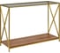 Консоль GreenWeen GARDA 1100x400x820, золотой каркас, столешница тонированное стекло, ЛДСП, орех GW-KONS-GARDA-1100G-GW 1