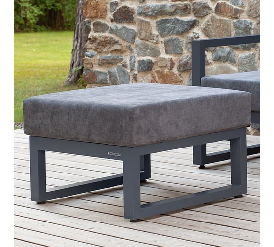Пуф GreenWeen CAPRI 700x670x450, c подушкой, серый, алюминий GW-PUF-CAPRI-G