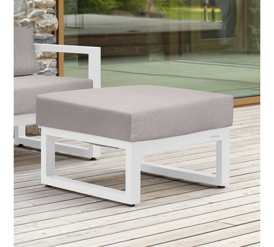 Пуф GreenWeen CAPRI 700x670x450, c подушкой, белый, алюминий GW-PUF-CAPRI-W