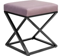 Пуф GreenWeen Chelsea 400x400x450, черный каркас, сидение велюр цвет Dusty Pink GW-CH400B-DP