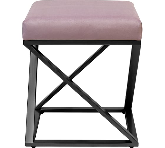Пуф GreenWeen Chelsea 400x400x450, черный каркас, сидение велюр цвет Dusty Pink GW-CH400B-DP