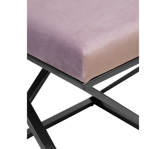 Пуф GreenWeen Chelsea 400x400x450, черный каркас, сидение велюр цвет Dusty Pink GW-CH400B-DP