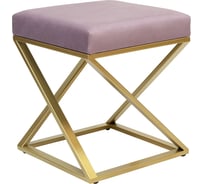 Пуф GreenWeen Chelsea 400x400x450, золотой каркас, сидение велюр цвет Dusty Pink GW-CH400G-DP