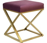 Пуф GreenWeen Chelsea 400x400x450, золотой каркас, сидение велюр цвет Marsala GW-CH400G-MARS
