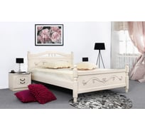 Кровать Мебельград Людмила-17 1400 ясень жемчужный, с патиной 37765