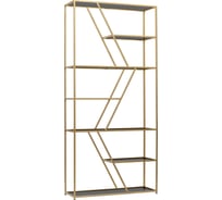 Стеллаж GreenWeen ARNETTA, золотой каркас, полки тонированное стекло, 1920x900x300 GW-ANNET-G-G