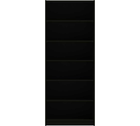 Стеллаж Шведский Стандарт Варма 6 полок, 78x198x28, шпон ясень, черный S00364