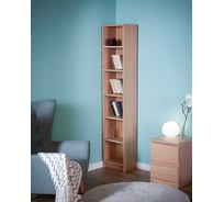 Стеллаж Гуд ЛАКК Варма 6 полок, 38x198x28, шпон дуб, беленый S00340