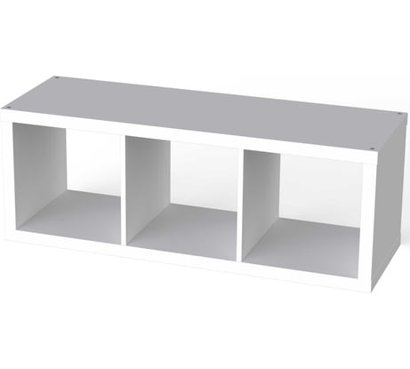 Стеллаж Гуд ЛАКК Фора 3 полки, 112x42x38, белый S00012