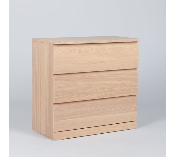 Комод Шведский Стандарт Варма, 3 ящика, 80x78x40, шпон дуб, беленый S00227