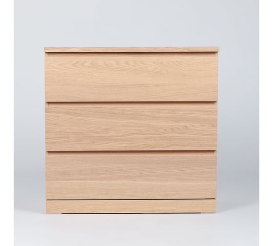 Комод Шведский Стандарт Варма, 3 ящика, 80x78x40, шпон дуб, беленый S00227
