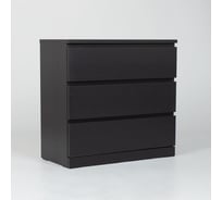 Комод Гуд ЛАКК Варма, 3 ящика, 80x78x40, шпон ясень, черный S00210