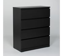 Комод Гуд ЛАКК Варма, 4 ящика, 80x100x40, шпон ясень, черный S00241