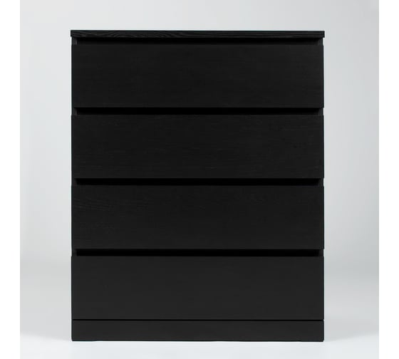 Комод Шведский Стандарт Варма, 4 ящика, 80x100x40, шпон ясень, черный S00241