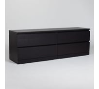 Комод Гуд ЛАКК Варма, 4 выдвижных ящика, 160x54x40, шпон ясень, черный S00272