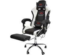 Вибромассажное кресло Calviano avanti ultimato black/white/black с подножкой 2073009500121