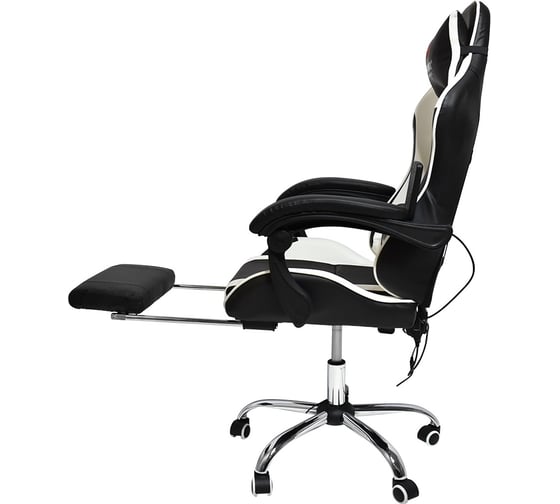 Вибромассажное кресло Calviano avanti ultimato black/white/black с подножкой 2073009500121