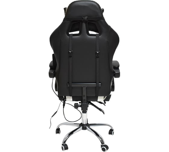 Вибромассажное кресло Calviano avanti ultimato black/white/black с подножкой 2073009500121