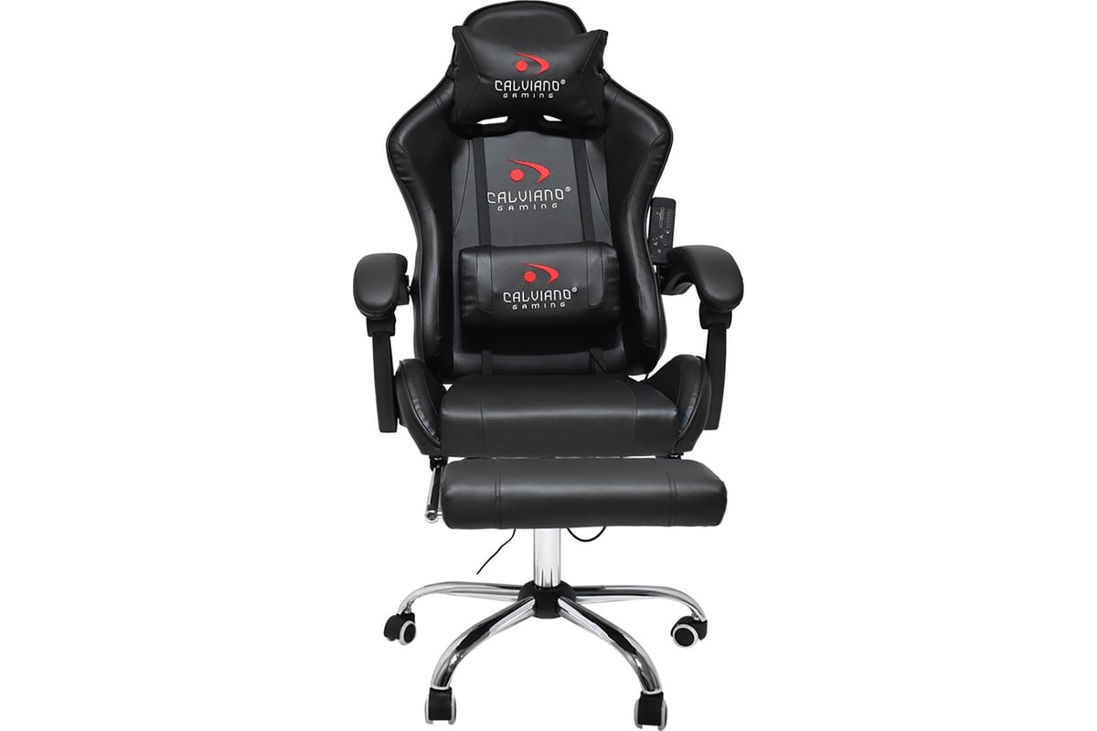 Вибромассажное кресло Calviano avanti ultimato total black с подножкой ...