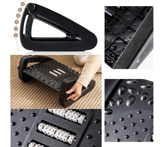 Подставка для ног ZDK Homium Proffi цвет черный, регулируемая высота footrest02