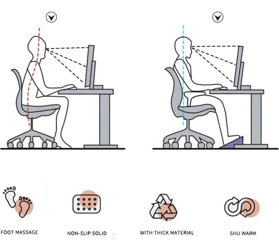 Подставка для ног ZDK Homium Proffi цвет черный, регулируемая высота footrest02