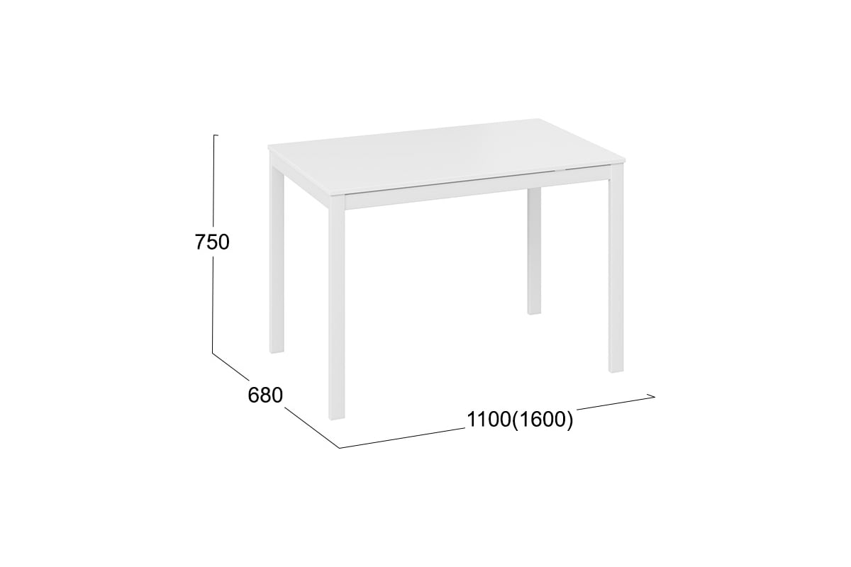Стол раздвижной честер тип 2 белый стекло белый