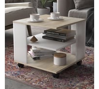 Журнальный стол ТриЯ Diamond тип 7, дуб сонома, белый 173151