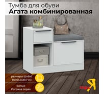 Тумба для обуви ТриЯ Агата комбинированная, белый 217002