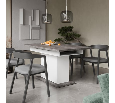 Раздвижной стол ТриЯ Детройт тип 1, Белый/Ателье темный 215174