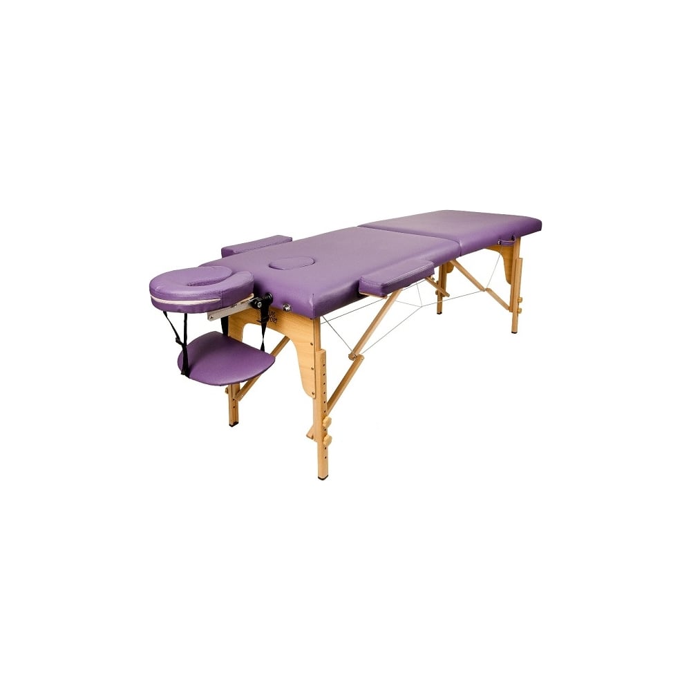 Массажный стол Atlas Sport складной 2-с деревянный 70 см, фиолетовый ...