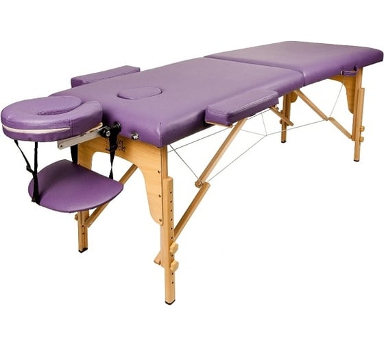Массажный стол Atlas Sport складной 2-с деревянный 70 см, фиолетовый 2071000020426 1