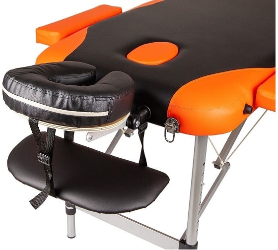 Массажный стол Atlas Sport складной 60 см 3-с алюминиевый, черно-оранжевый 2071000126067