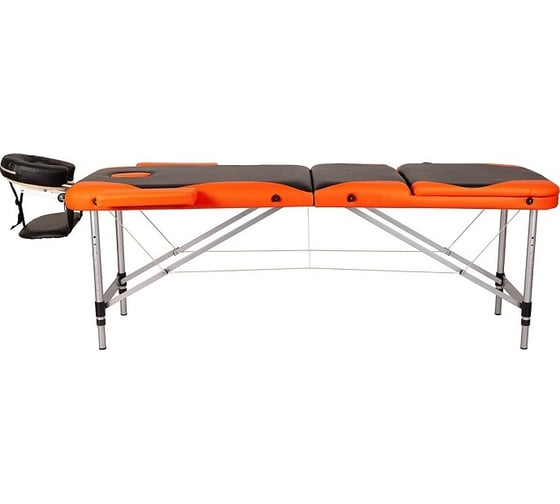 Массажный стол Atlas Sport складной 60 см 3-с алюминиевый, черно-оранжевый 2071000126067