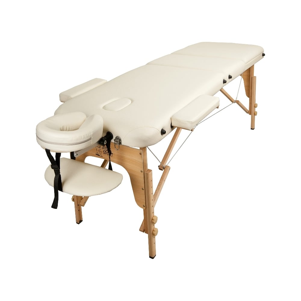 Массажный стол Atlas Sport 70 см складной 3-с деревянный бежевый