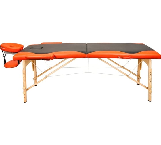 Массажный стол Atlas Sport складной 2-с деревянный 70 см, черно-оранжевый 2071000027067
