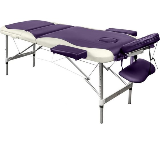Массажный стол Atlas Sport складной 60 см 3-с алюминиевый, фиолетово-бежевый 2071000126098