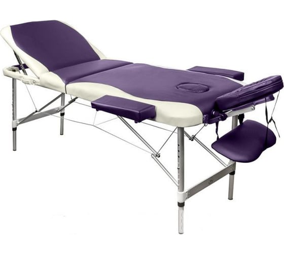 Массажный стол Atlas Sport складной 60 см 3-с алюминиевый, фиолетово-бежевый 2071000126098