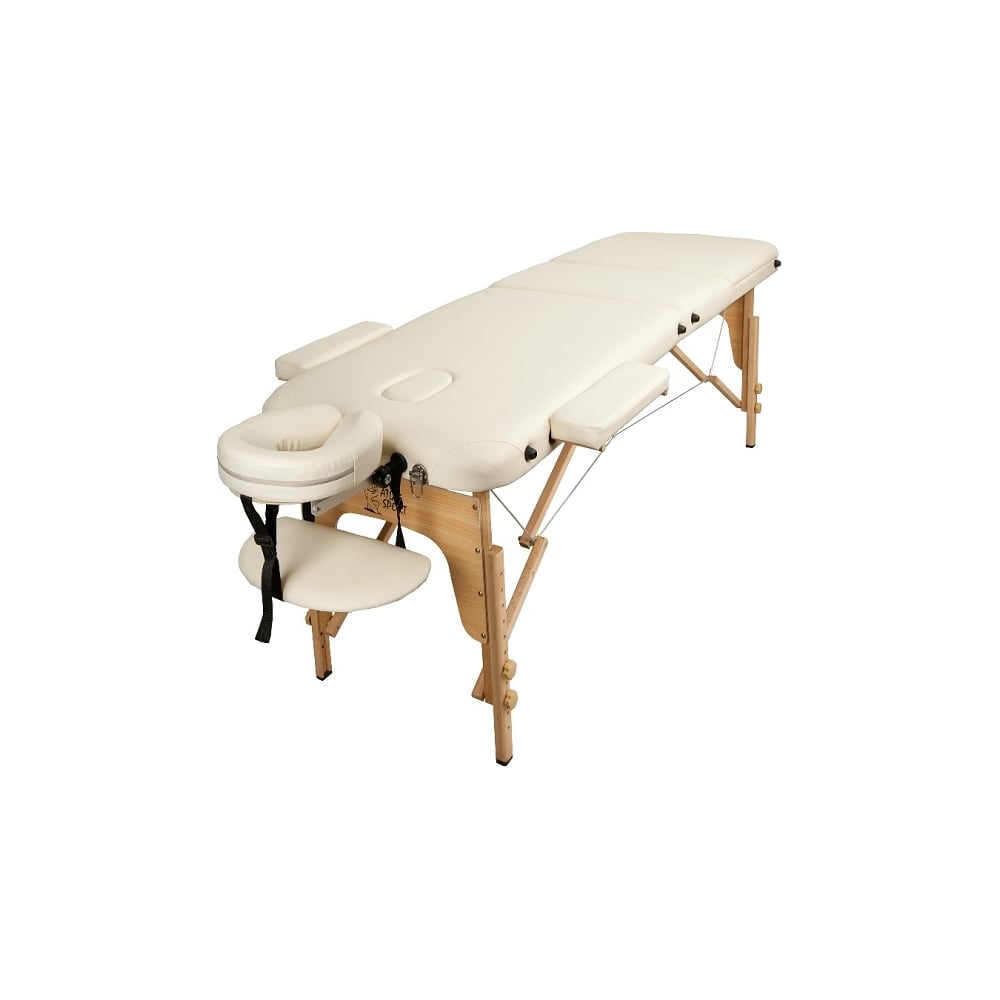 Массажный стол Atlas Sport 70 см складной 3-с деревянный, бежевый ...