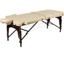 Массажный стол Atlas Sport 70 см XXL PRO с валиком, с memory foam складной 3-с деревянный, бежевый 2071000067049