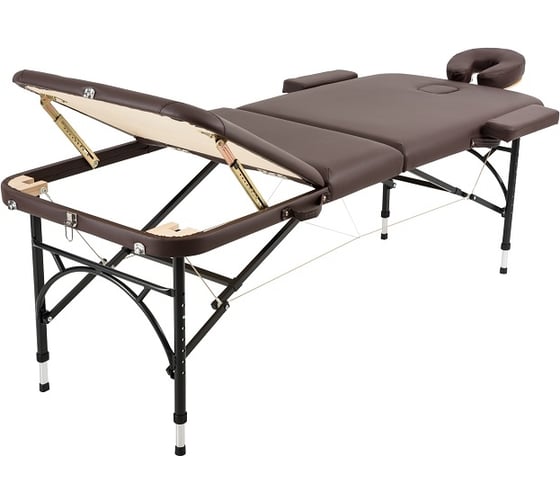 Массажный стол Atlas Sport складной Strong 70 см 3-с алюминиевый усиленная столешница, коричневый 2071000167039