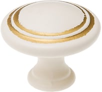 Ручка-кнопка Kerron белый с золотом RK-121 WG