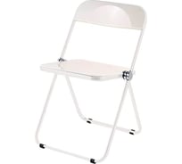 Пластиковый складной стул URM с белыми металлическими ножками, 76x47x48 см, белый D01530