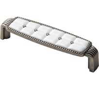 Ручка-скоба с фарфором Kerron 96 мм, старинное серебро/белый SF21-11-96 OS